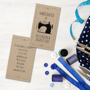 Rustic Kraft Vintage Sewing Machine Handcrafted  Business Card