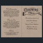 Rustic Kraft Wedding Ceremony Program Templates<br><div class="desc">Rustic Kraft Wedding Ceremony Program Templates</div>