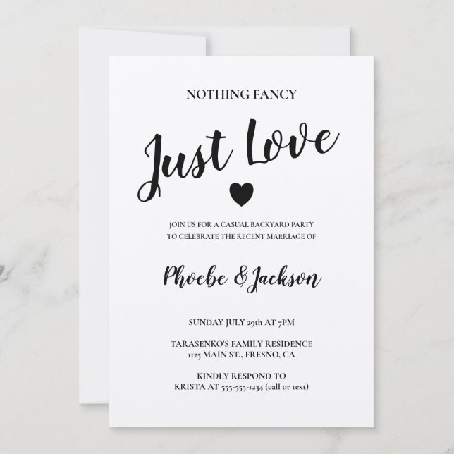 Rustic Kraft Wedding Elopement Casual Party Invitation (Front)