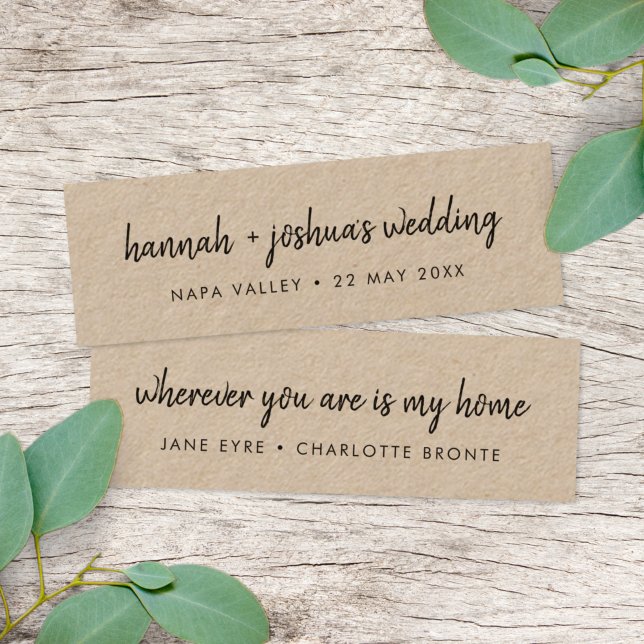 Rustic Kraft | Wedding Favour Bookmark Card (Creator Uploaded)