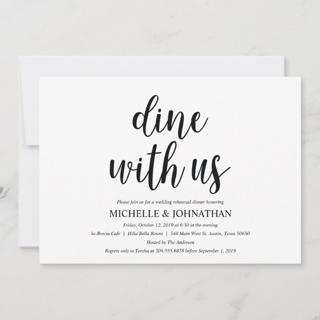 Rustic Kraft Wedding Rehearsal Dinner Invites (Front)