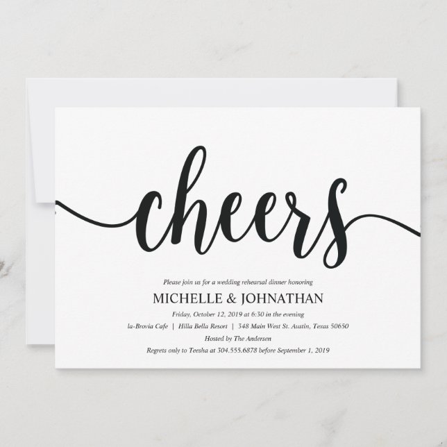 Rustic Kraft Wedding Rehearsal Dinner Invites (Front)