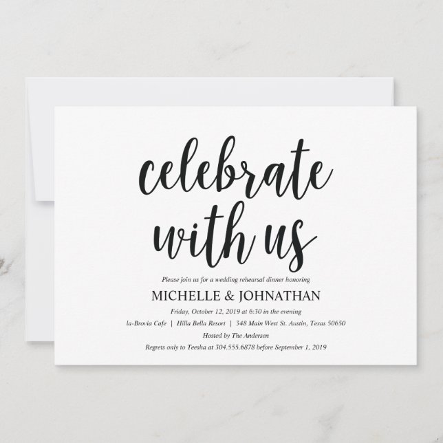 Rustic Kraft Wedding Rehearsal Dinner Invites (Front)