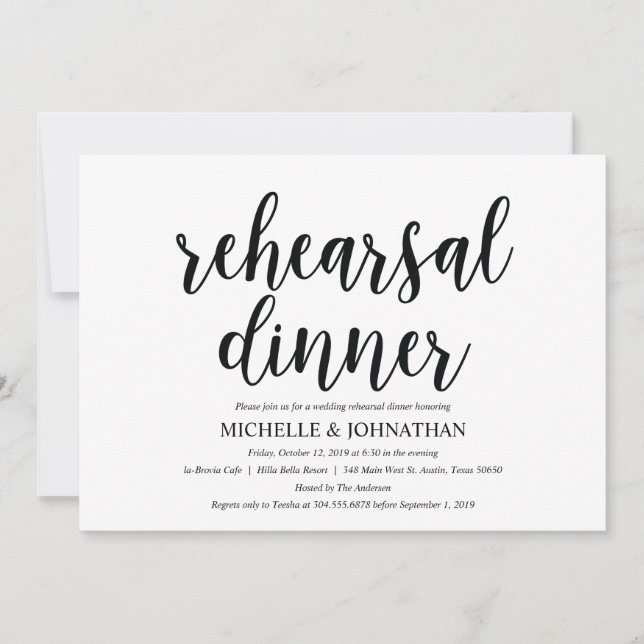Rustic Kraft Wedding Rehearsal Dinner Invites (Front)