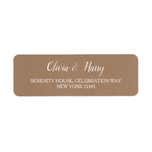 Rustic Kraft Wedding Return Address Labels