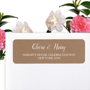 Rustic Kraft   Wedding Return Address Labels