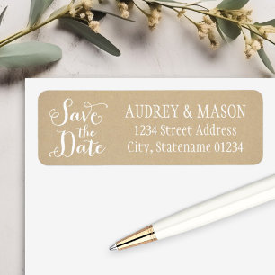 Rustic Kraft Wedding Save the Date Return Address
