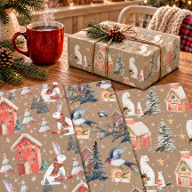 Rustic Kraft Winter Holiday Gift-Giving Animals
