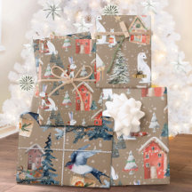 Rustic Kraft Winter Holiday Gift-Giving Animals