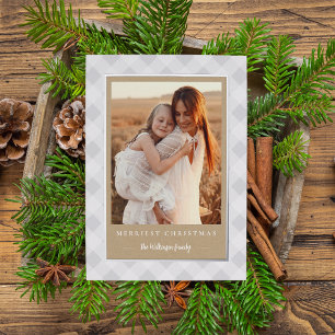Rustic Kraft Winter Plaid Christmas Photo