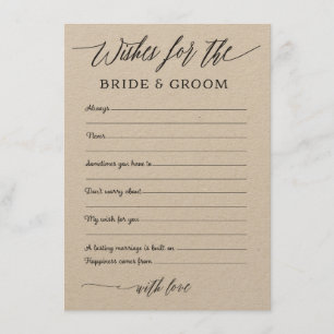 Rustic Kraft Wishes Advice for the Bride & Groom Enclosure Card