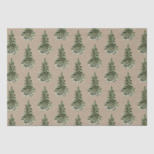 Rustic Kraft Woodland Forest Spruce Tree Tissue Paper
