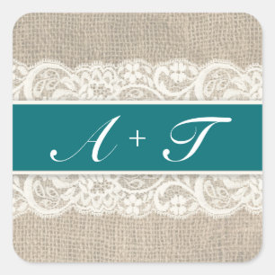 Rustic Lace & Burlap Look Stickers - Oasis