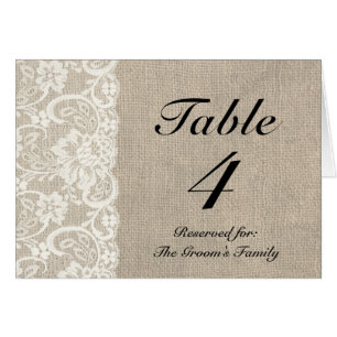 Rustic Lace Burlap Table Place Card Holder