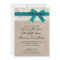 Rustic Lace Burlap Wedding Invitation Turquoise