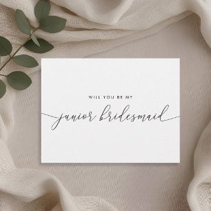 Rustic Lace Floral Be My Junior Bridesmaid Invitation Postcard