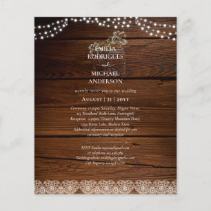 Rustic Lace Mason Jar Lights Gypsophila Wedding Flyer