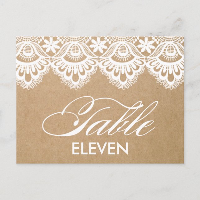 RUSTIC LACE | TABLE NUMBERS POSTCARD (Front)