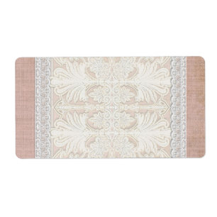 Rustic Lace w Aged Vintage Linen Country Elegance
