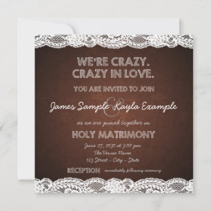 Rustic Lace Wedding Invitation