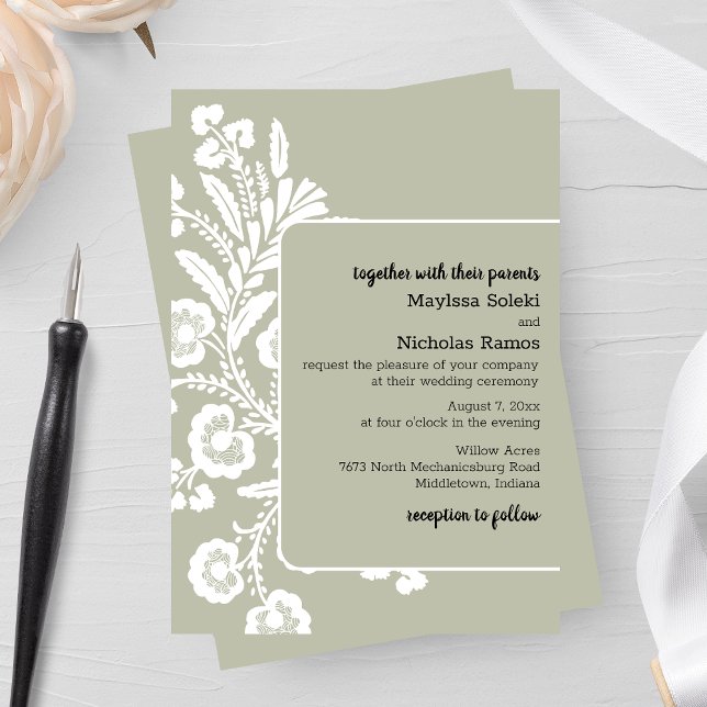 Rustic Lace Wedding Invitation (Creator Uploaded)