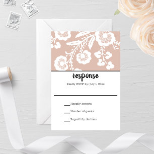 Rustic Lace Wedding RSVP Card