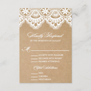 RUSTIC LACE WEDDING RSVP ENCLOSURE CARD 2