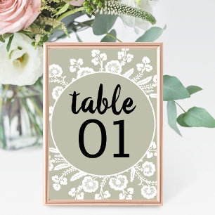 Rustic Lace Wedding Table Number