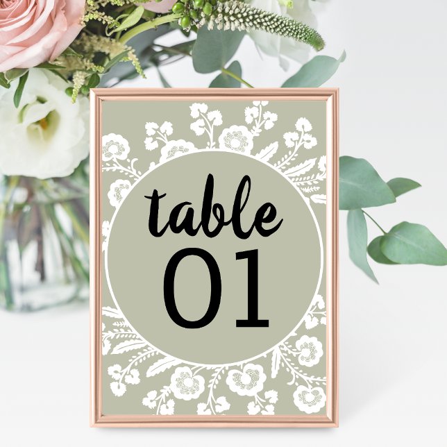 Rustic Lace Wedding Table Number (Creator Uploaded)