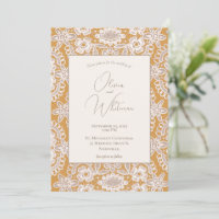 Rustic Lace Yellow Wedding Invitations