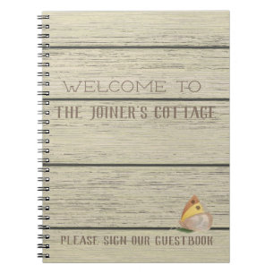 Rustic Lake Cabin Personalised Welcome Notebook