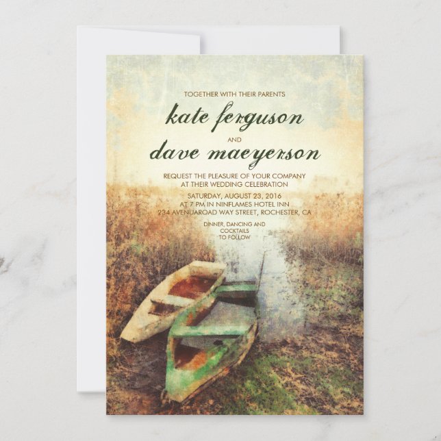 Rustic Lake Fall Wedding Invitations (Front)