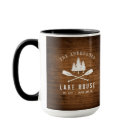 Rustic Lake House Oars Trees Wood Print Large