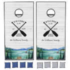 Rustic Lake House Themed Family Cornhole Set