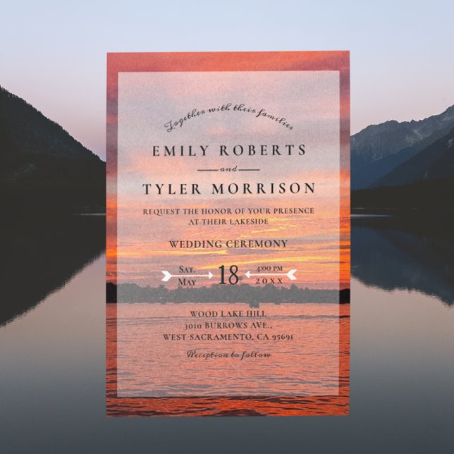 Rustic Lake Sunset Lakeside Wedding Invites © (Creator Uploaded)