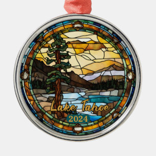 Rustic Lake Tahoe California Metal Tree Decoration