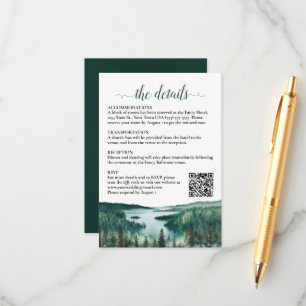 Rustic Lake Tahoe Wedding Details QR Code Enclosure Card