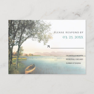 Rustic Lakeside Landscape Wedding Event RSVP Card