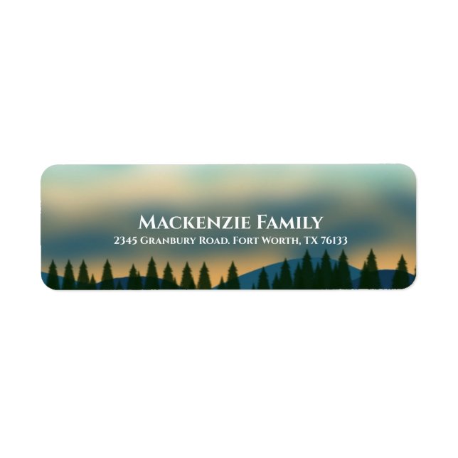 Rustic Landscape Pine Tree Mountain Return Address (Front)