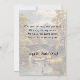Rustic Landscape St. Patrick's Day Irish Blessing Holiday Card