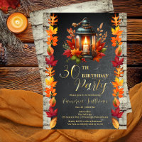 Rustic Lantern and Leaves Fall 30th Birthday Party