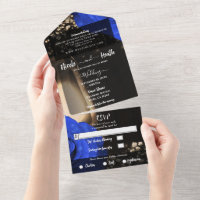 Rustic Lantern & Blue Roses Wedding + RSVP 