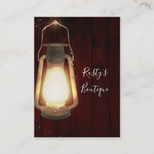 Rustic Lantern Light Cherry Wood Farmhouse Barn Business Card