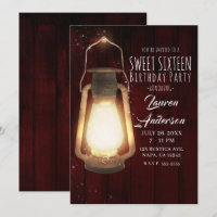 Rustic Lantern Lights Cherry Wood Sweet 16 Party