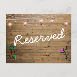 Rustic Lantern Lights Reserved Seats Card