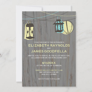 Rustic Lanterns Wedding Invitations