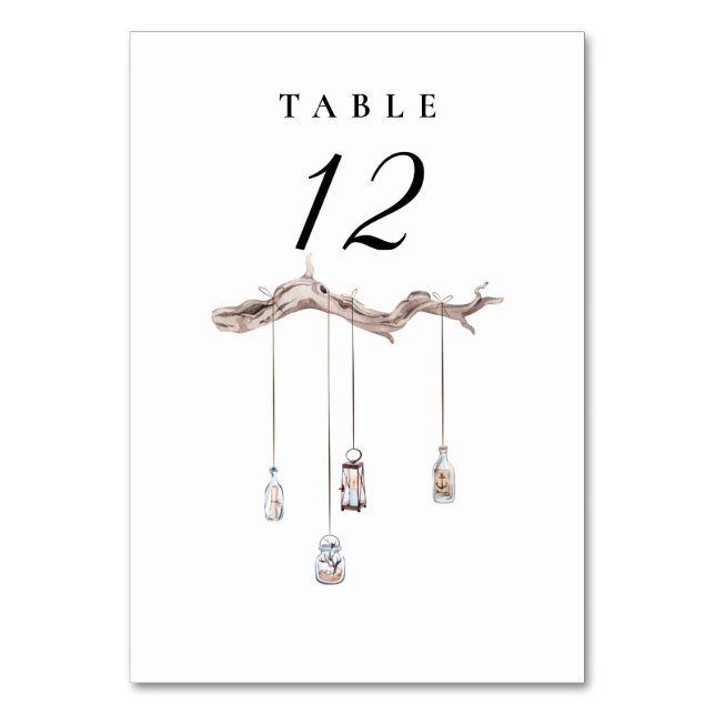 Rustic Lanterns Wedding Table Number (Front)