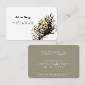Rustic Larch cone business card