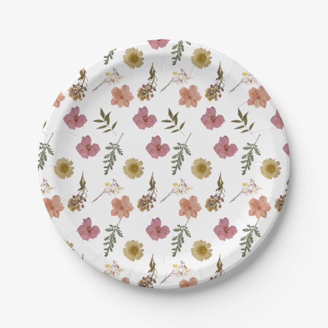 Rustic Late Autumn Paper Plates (Front)