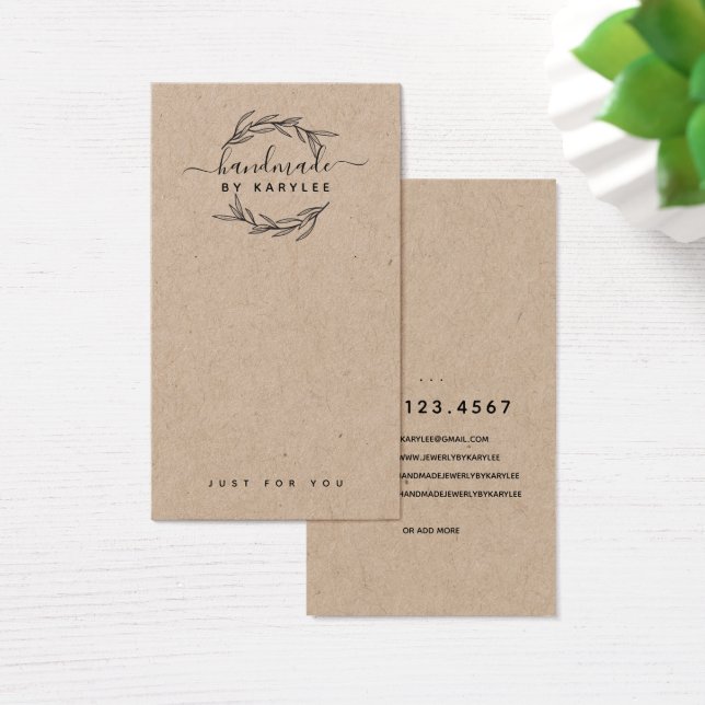 Rustic Laurel Leaf Jewellery Earring Display Card (Desk)